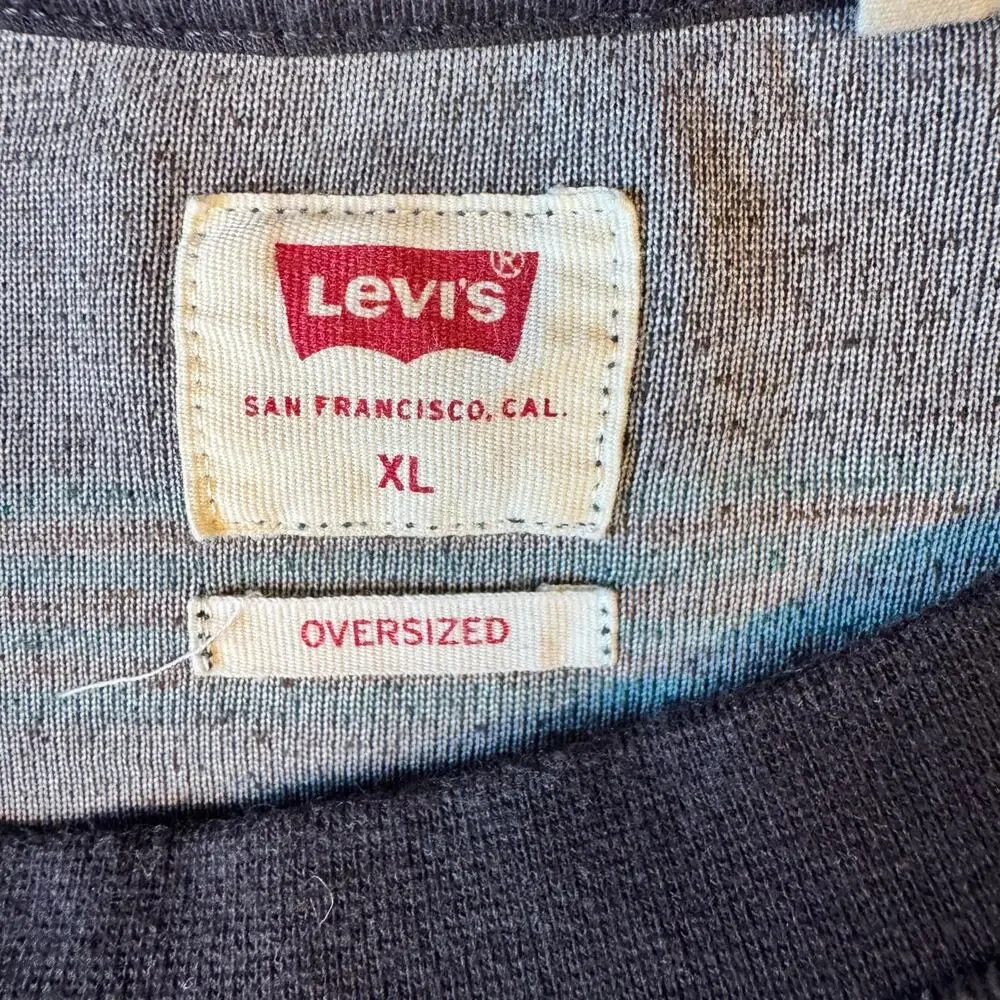 Levi’s Stay Loose Velour Striped Long Sleeve Tee Men’s Grunge‎ - Size XL